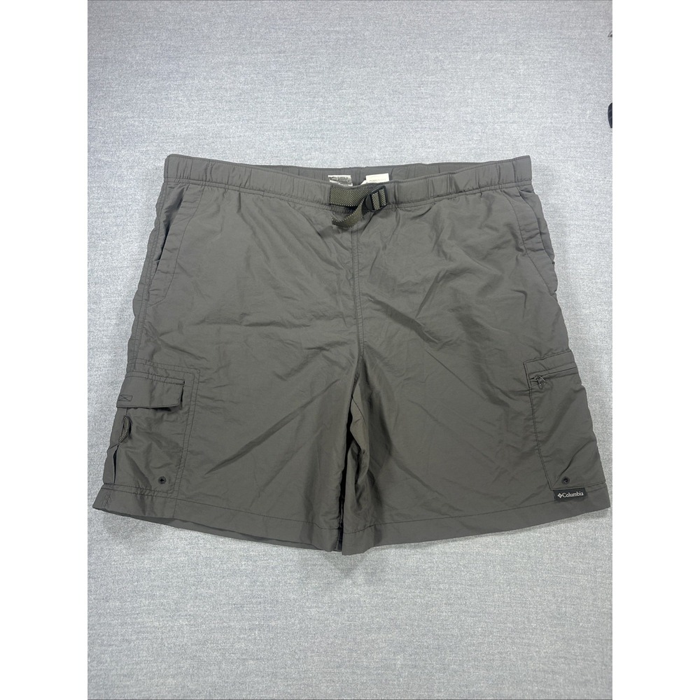 Columbia Shorts Mens XLGray Belted Mesh Lined Omni-Shade Hike Outdoor Packable